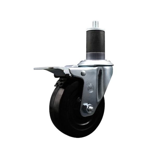 4'' Hard Rubber Swivel 1-5/8'' Expanding Stem Caster Total Lock Brake